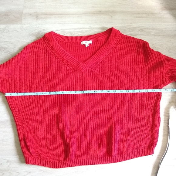 BP Wide V Neck or One Shoulder Cotton Sweater, Loose Slouchy Sleeves, Medium - Picture 7 of 9